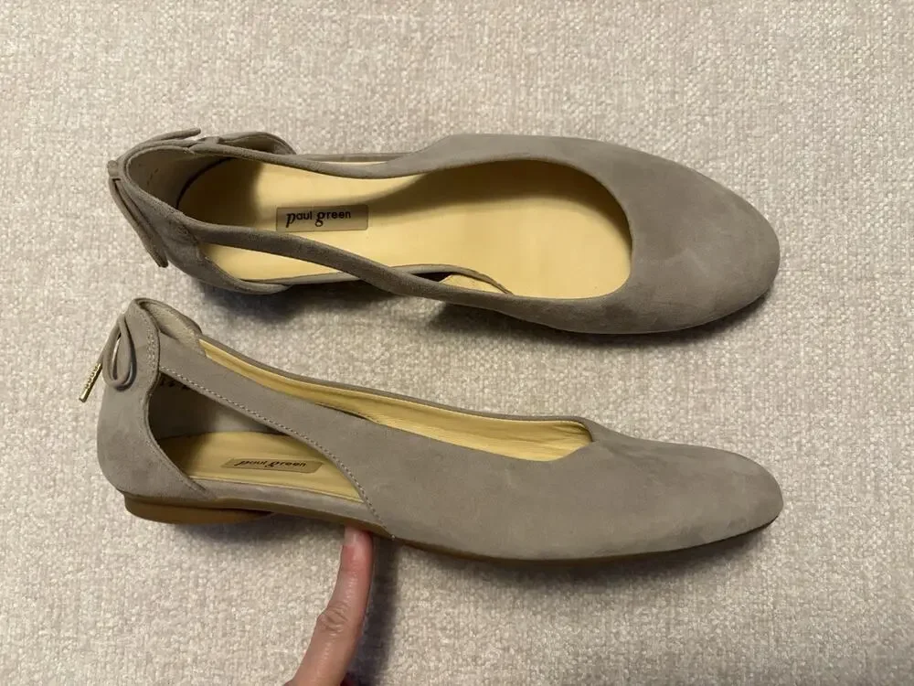 Paul Green Ballet Flats Womens Maureen Rosewood Natural Suede Slip On Size US 10